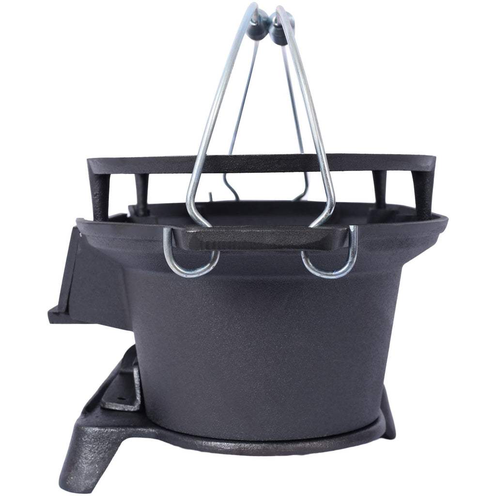 Outdoor Oval Cast Iron Grill, Portable Charcoal Grill, And Desktop Cast Iron Frying Pan