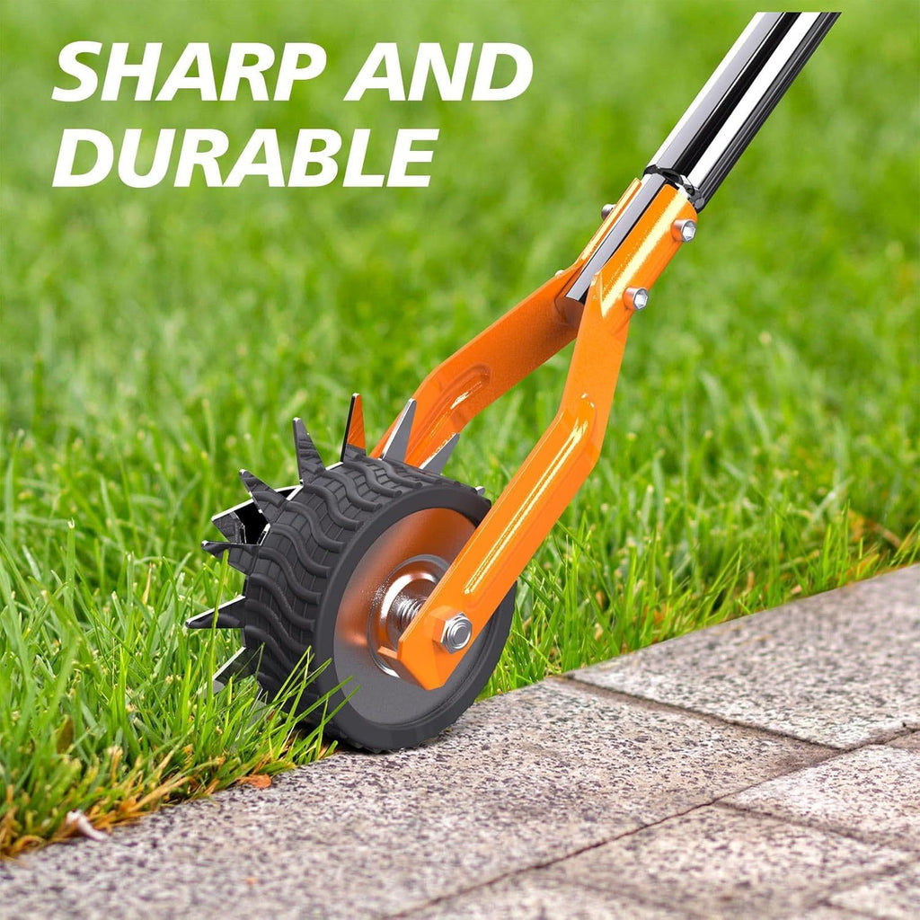 Wheel Rotary Edger, Sidewalk Manual Lawn Edger, Stainless Steel Handle, Adjustable Height -66.7Inch