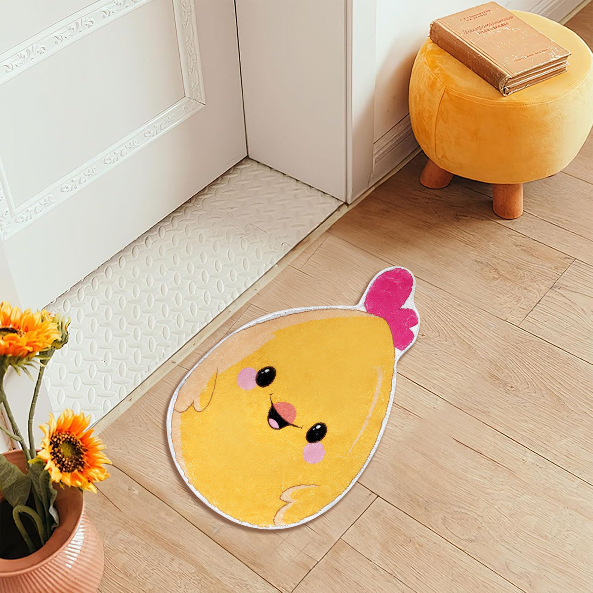 Chick Bathroom Rug 24x15 Inch Spring Welcome Doormat Cute Non-Slip Washable Carpet For Bathroom Bedroom Living Room Spring Bathroom Decor Easter Decoration For Easter Mother's Day Party Birthday Gift
