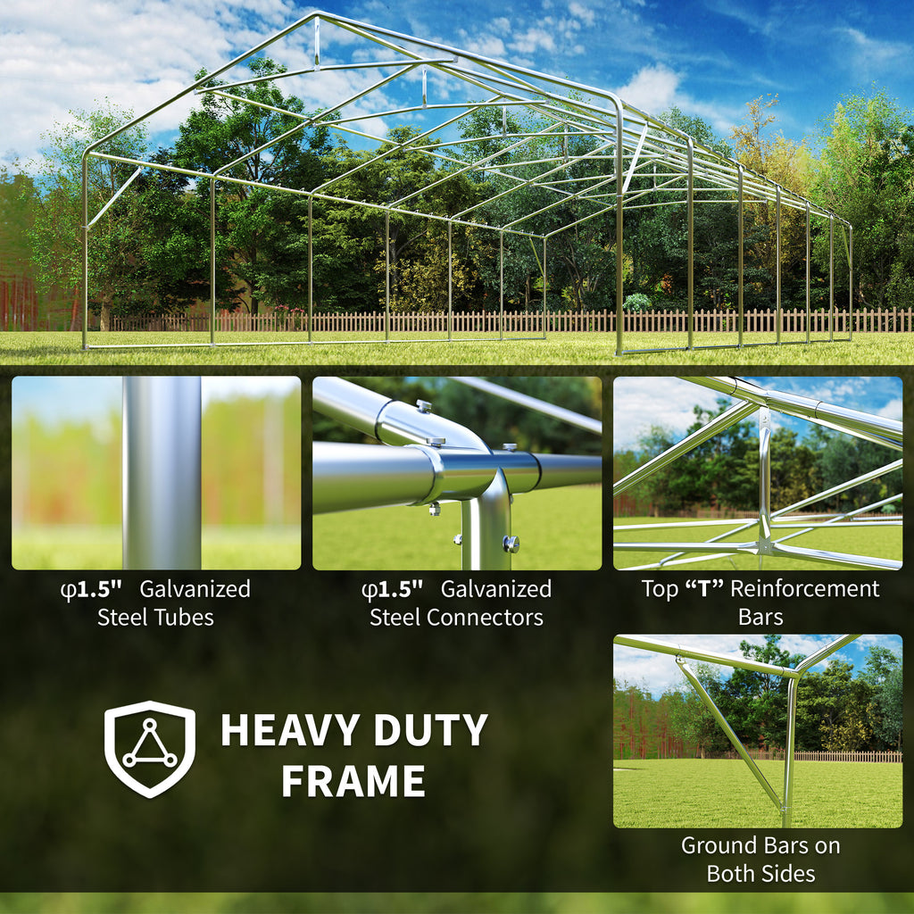 20' X 40' Large Wedding Tent With Removable Protective Sidewalls For Wedding And BBQ And Versatile Uses White