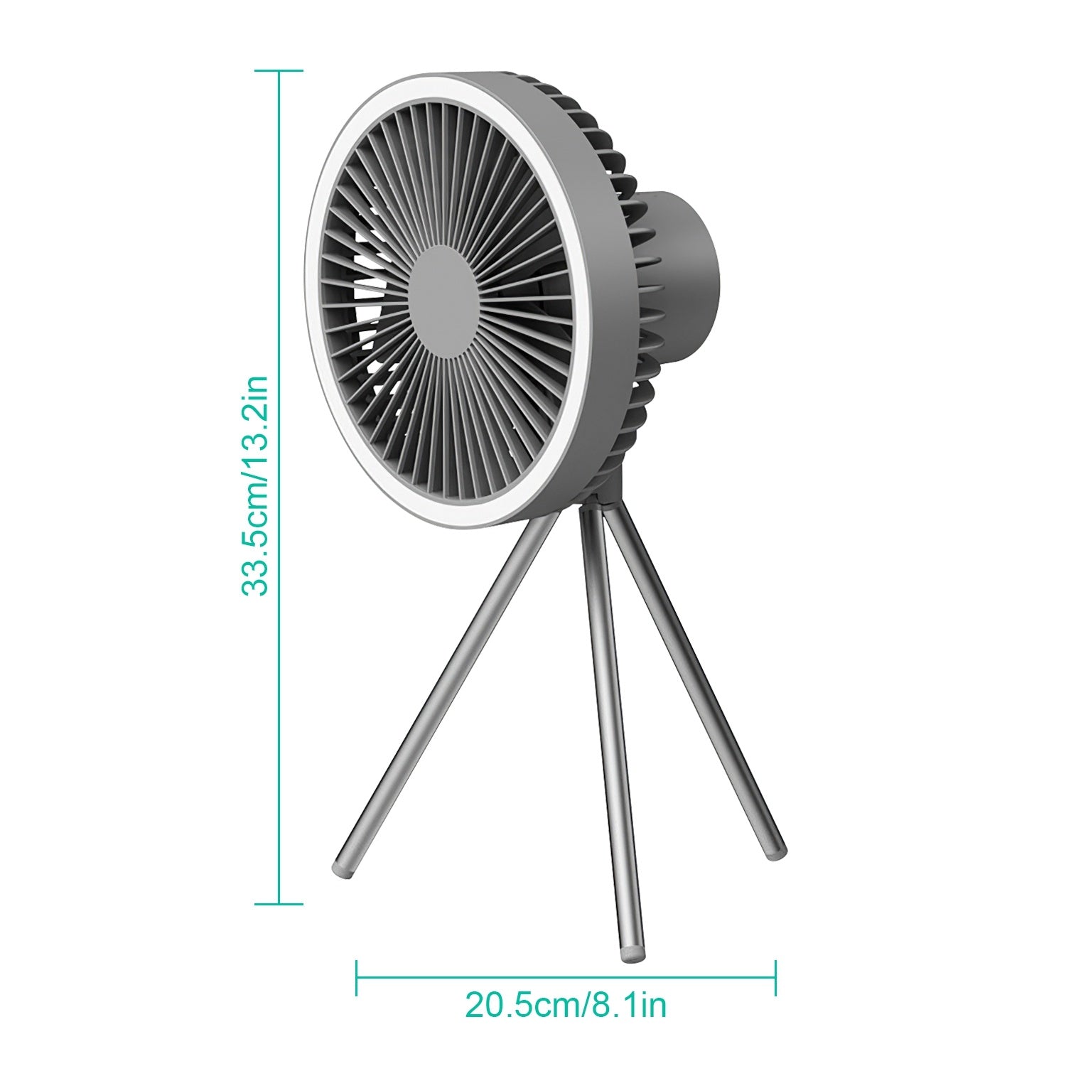 Camping Fan With Lantern Rechargeable Battery Powered Portable Tripod Fan For Tent With Hanging Hook Carabiner Emergency Power Bank Desk Fan With Timer Speed Brightness Setting