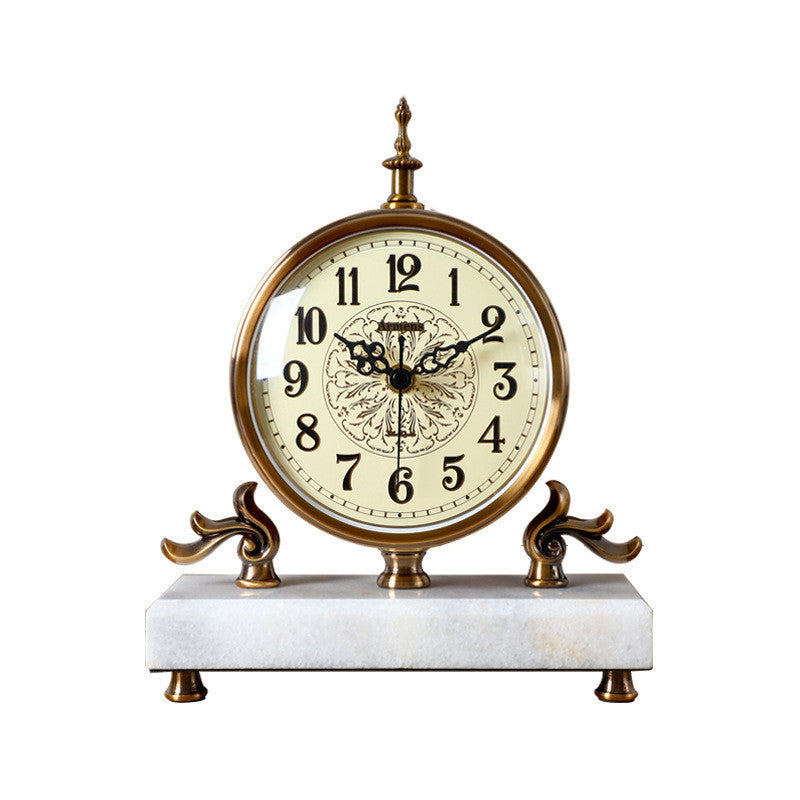 Nordic Desk Clock Desktop Desk Clock Clock Ornaments American Light Luxury Creative Retro Silent Desk Clock