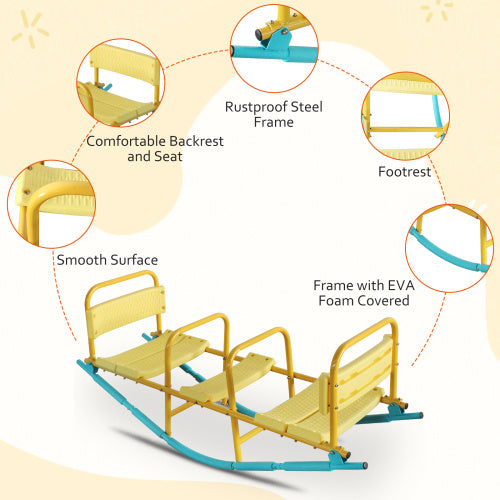 Kindergarten Children Outdoor Rocking Horse Outdoor Park Playground Equipment Double Or Triple Seesaw Swinging Fun