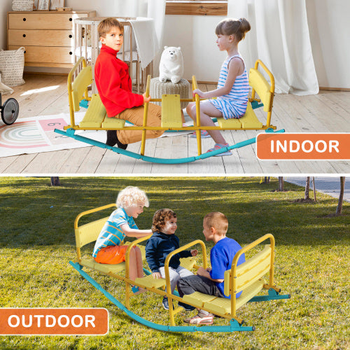 Kindergarten Children Outdoor Rocking Horse Outdoor Park Playground Equipment Double Or Triple Seesaw Swinging Fun