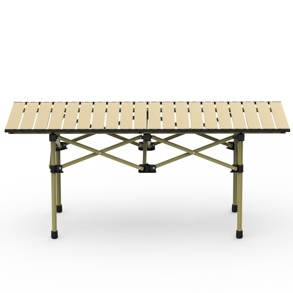 1Pc S Or L Size Options Folding Camping Table Portable Lightweight Carbon Steel Roll-up Picnic BBQ Desk With Carry Bag Heavy Duty For Outdoor Beach Backyard Party Patio Camping Hiking BBQ Picnic