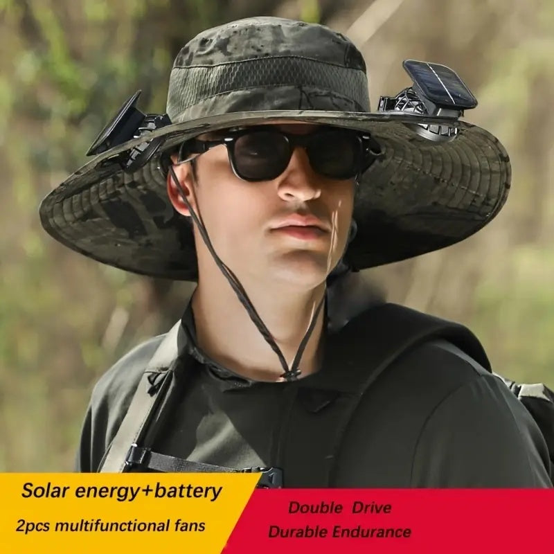 Solar Cooling Hat With Built-in USB Fan - For Outdoor Camping, Beach, And Construction - Lightweight And Breathable Sun Protection Hat For Men And Women - High-quality Outdoor Solar Fan Hat, Essential