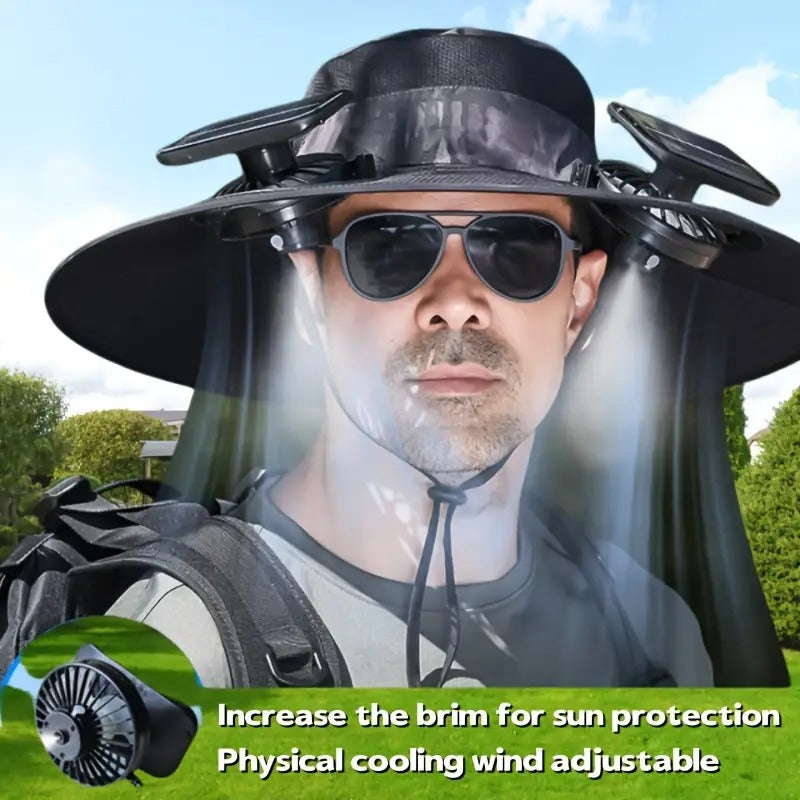 Solar Cooling Hat With Built-in USB Fan - For Outdoor Camping, Beach, And Construction - Lightweight And Breathable Sun Protection Hat For Men And Women - High-quality Outdoor Solar Fan Hat, Essential