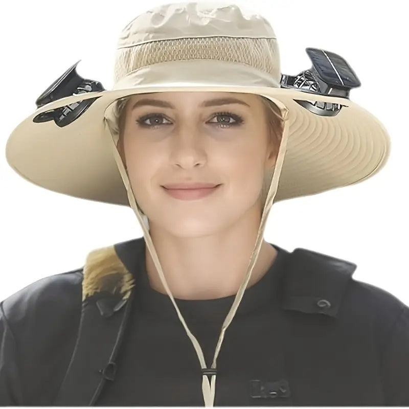 Solar Cooling Hat With Built-in USB Fan - For Outdoor Camping, Beach, And Construction - Lightweight And Breathable Sun Protection Hat For Men And Women - High-quality Outdoor Solar Fan Hat, Essential