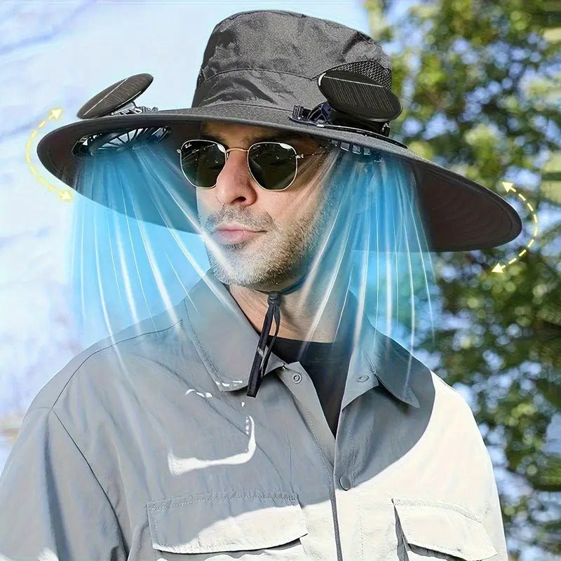 Solar Cooling Hat With Built-in USB Fan - For Outdoor Camping, Beach, And Construction - Lightweight And Breathable Sun Protection Hat For Men And Women - High-quality Outdoor Solar Fan Hat, Essential