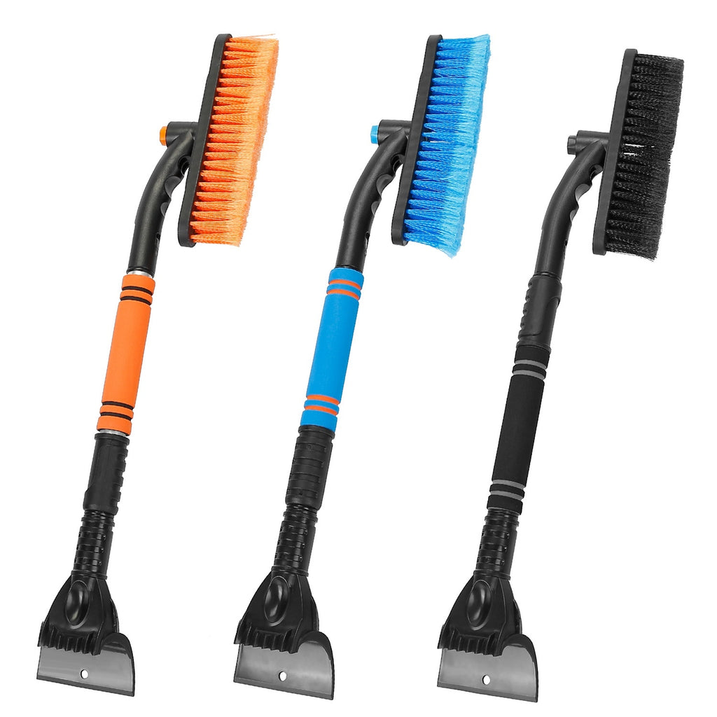 3 Color Options -- 1Pc 3 In 1 Windshield Ice Scraper Extendable Car Snow Removal Tool Telescoping Car Broom Snow Shovel Automobile Frost Removal