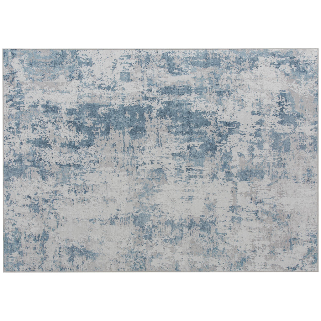 Area Rug 8x10, Machine Washable Rug, Non-Slip Modern Abstract Floor Carpet For Living Room, Bedroom, Dining Room, Blue