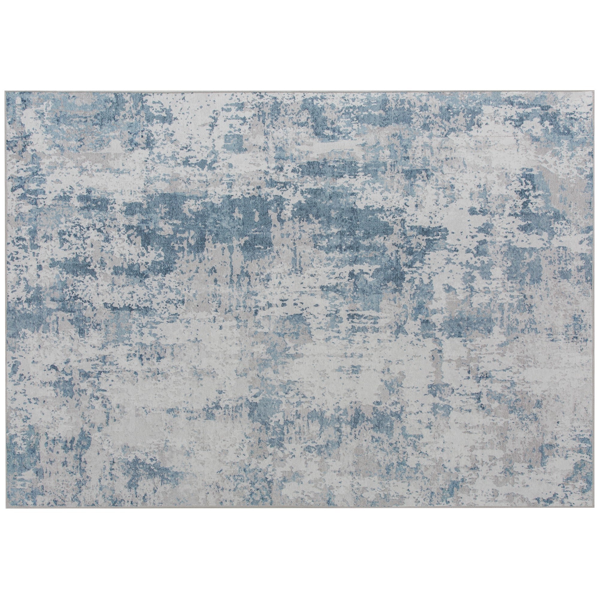 Area Rug 8x10, Machine Washable Rug, Non-Slip Modern Abstract Floor Carpet For Living Room, Bedroom, Dining Room, Blue