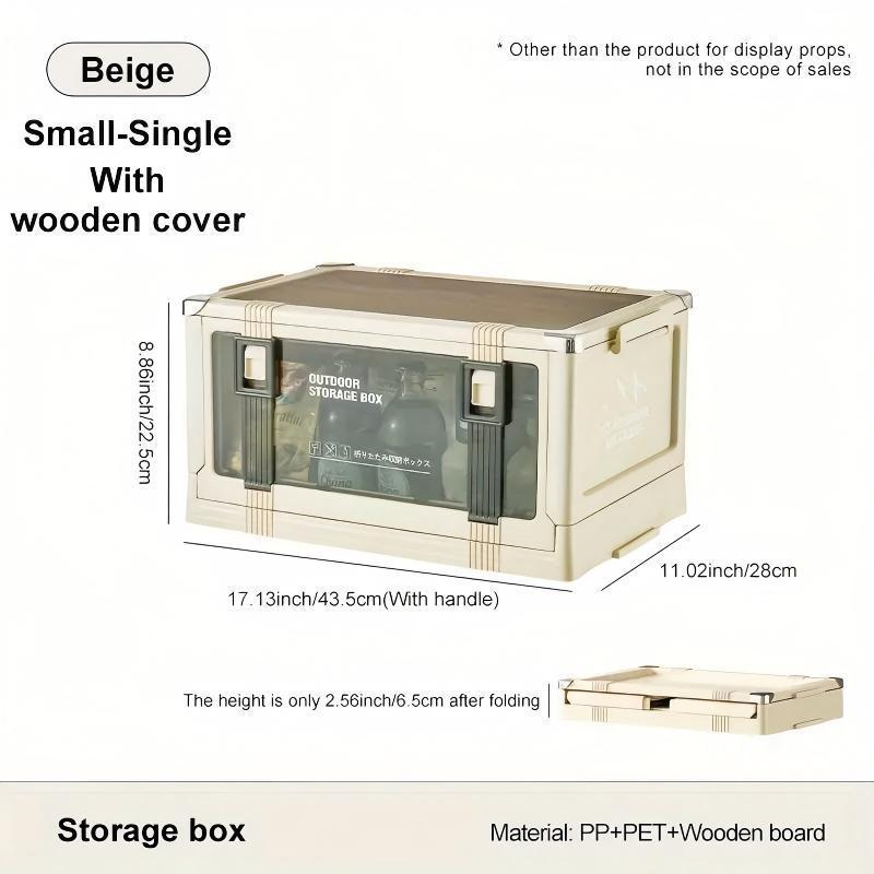 Folding Camping Storage Box Multi-layer Thickened Cover Durable Plastic Portable Outdoor Picnic Car-mounted Solid Structure Automatic Camping Accessories Outdoor Storage Cabinet Rack