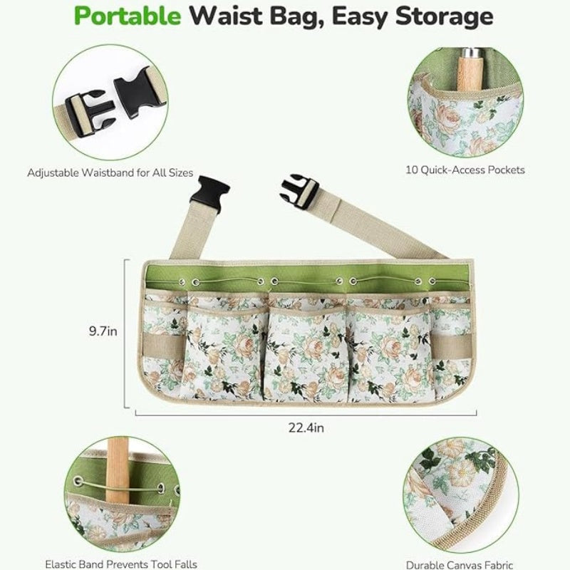 Wooden Handle Stainless Steel Lightweight Portable Easy To Store Ladies Gardening Tool Set With Pruning Shears