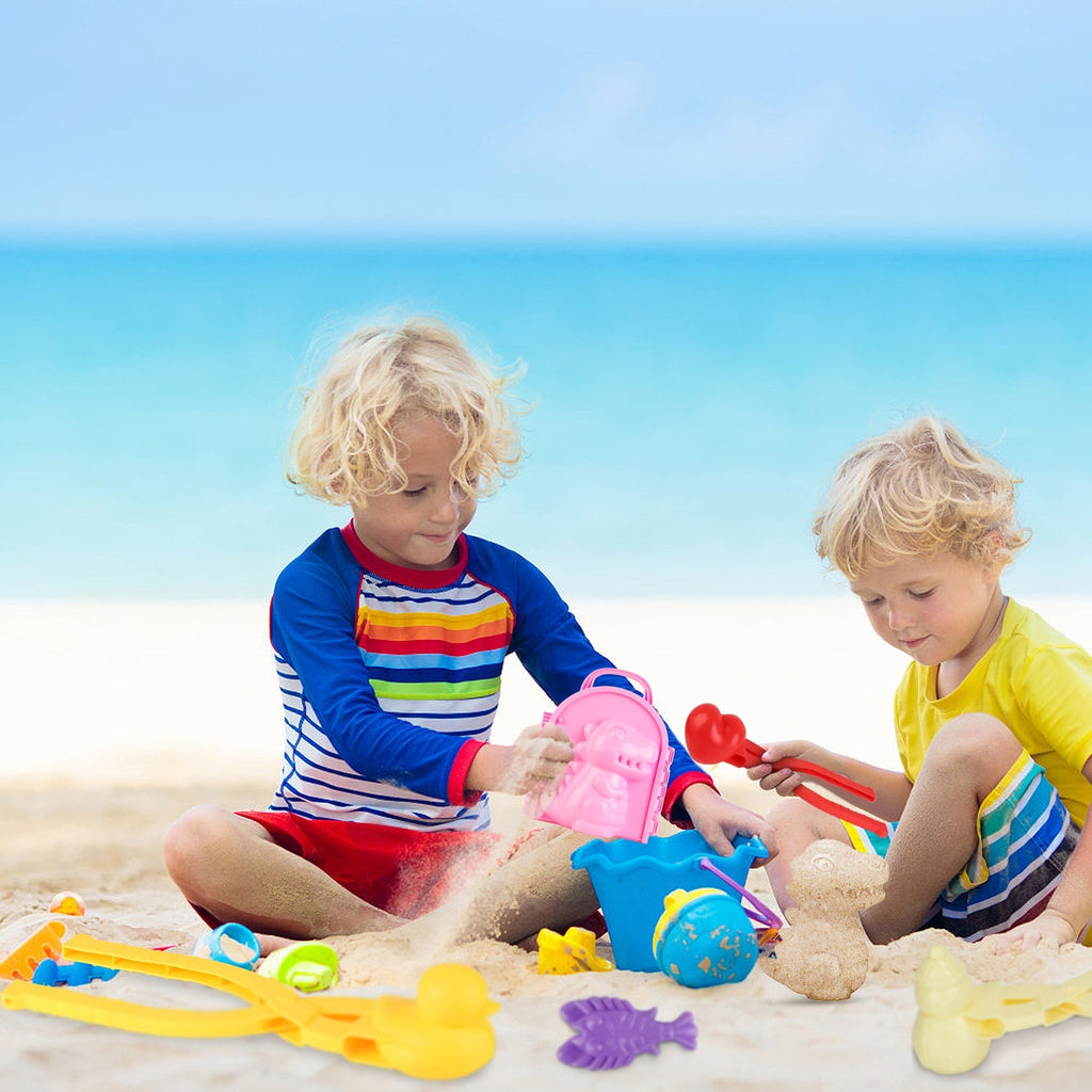 Set Of 15Pcs Winter Snowball Tool Kit Kids Snow Molds Outdoor Snow Beach Toys For Kids Toddlers Adults Snowman Snowflake Duck Dinosaur