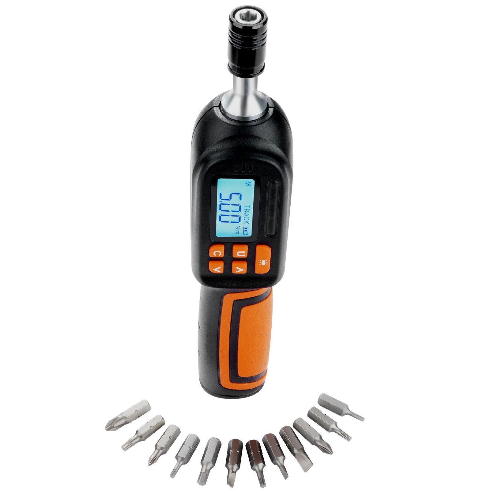 Digital Torque Screwdriver, Drive Screwdriver Torque Wrench, Electrician Torque Screwdriver With LCD, 2.65-70.67 In-lbs Torque Range, 0.01 N.m Increment Torque Screwdriver With Bits & Case