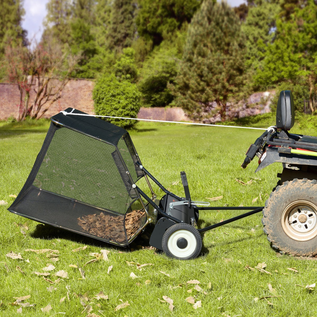 VEVOR Tow-Behind Lawn Sweeper 42-inch Leaf Yard Collector 12 Cu.ft. Adjustable