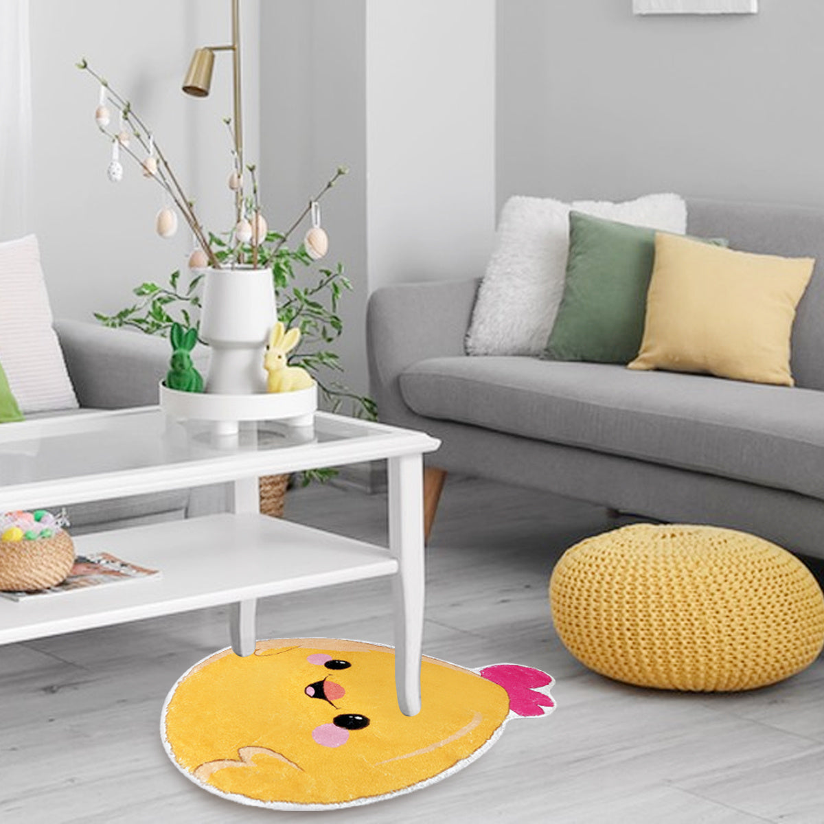 Chick Bathroom Rug 24x15 Inch Spring Welcome Doormat Cute Non-Slip Washable Carpet For Bathroom Bedroom Living Room Spring Bathroom Decor Easter Decoration For Easter Mother's Day Party Birthday Gift