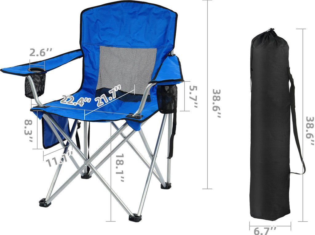 Only Supports Self Pickup  Camping Chair, Portable Folding Outdoor Chair With Armrests, Cup Holder And Carrying Bag, Foldable Chair For Camping, Beach And More. Multiple Colours