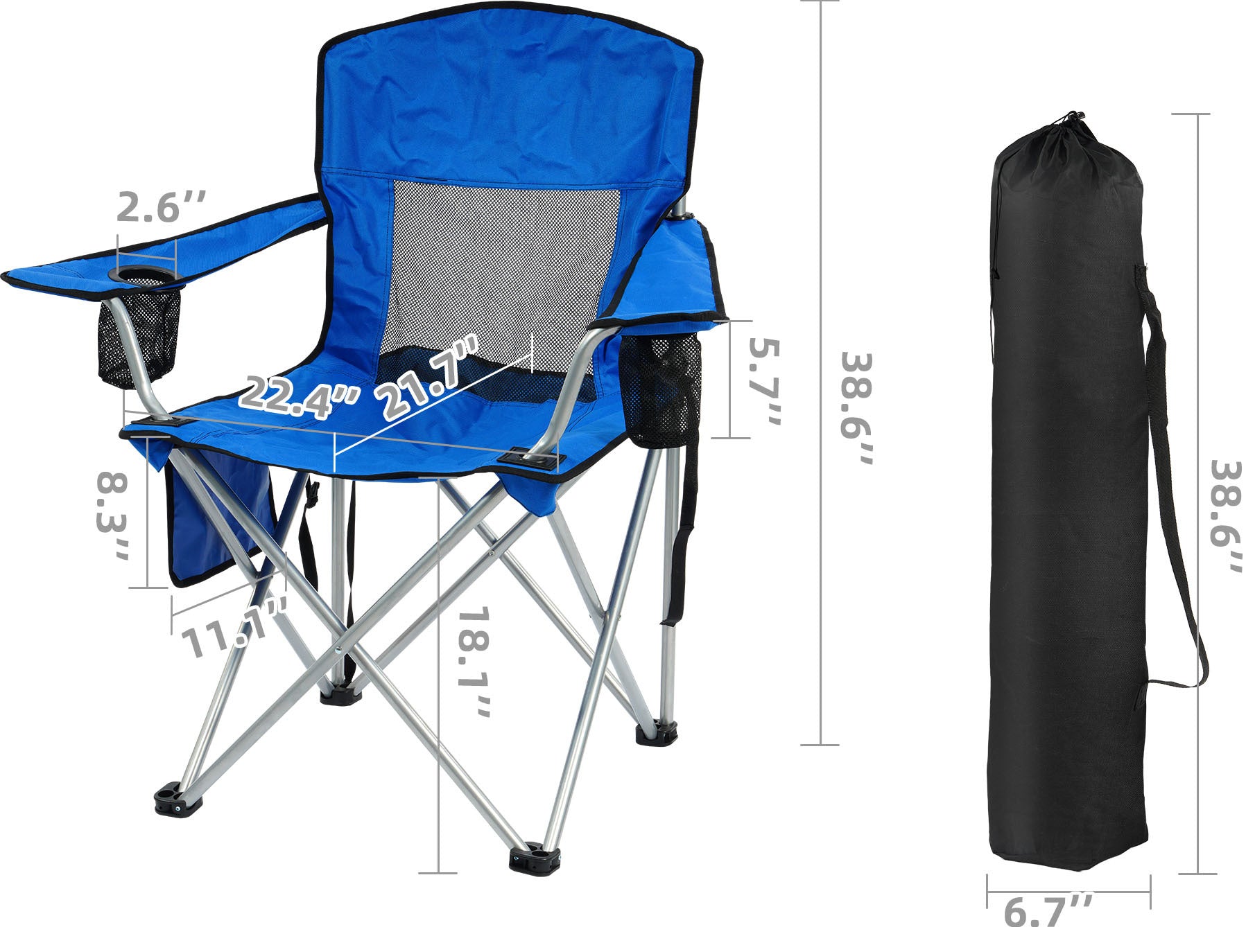Only Supports Self Pickup  Camping Chair, Portable Folding Outdoor Chair With Armrests, Cup Holder And Carrying Bag, Foldable Chair For Camping, Beach And More. Multiple Colours