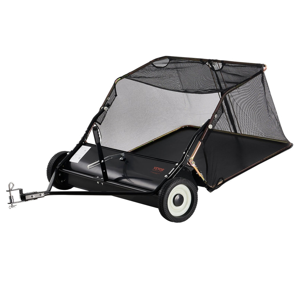 VEVOR Tow-Behind Lawn Sweeper 42-inch Leaf Yard Collector 12 Cu.ft. Adjustable