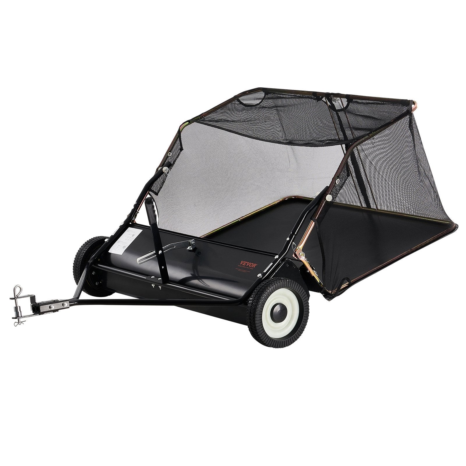 VEVOR Tow-Behind Lawn Sweeper 42-inch Leaf Yard Collector 12 Cu.ft. Adjustable