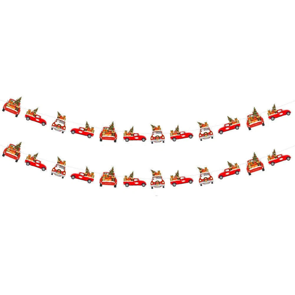 24PCS Christmas Banner Paper Christmas Sign Garland Gingerbread Man Snowman Hanging Christmas Bunting Garland For Christmas Party Decorations Xmas Holiday Home Decor