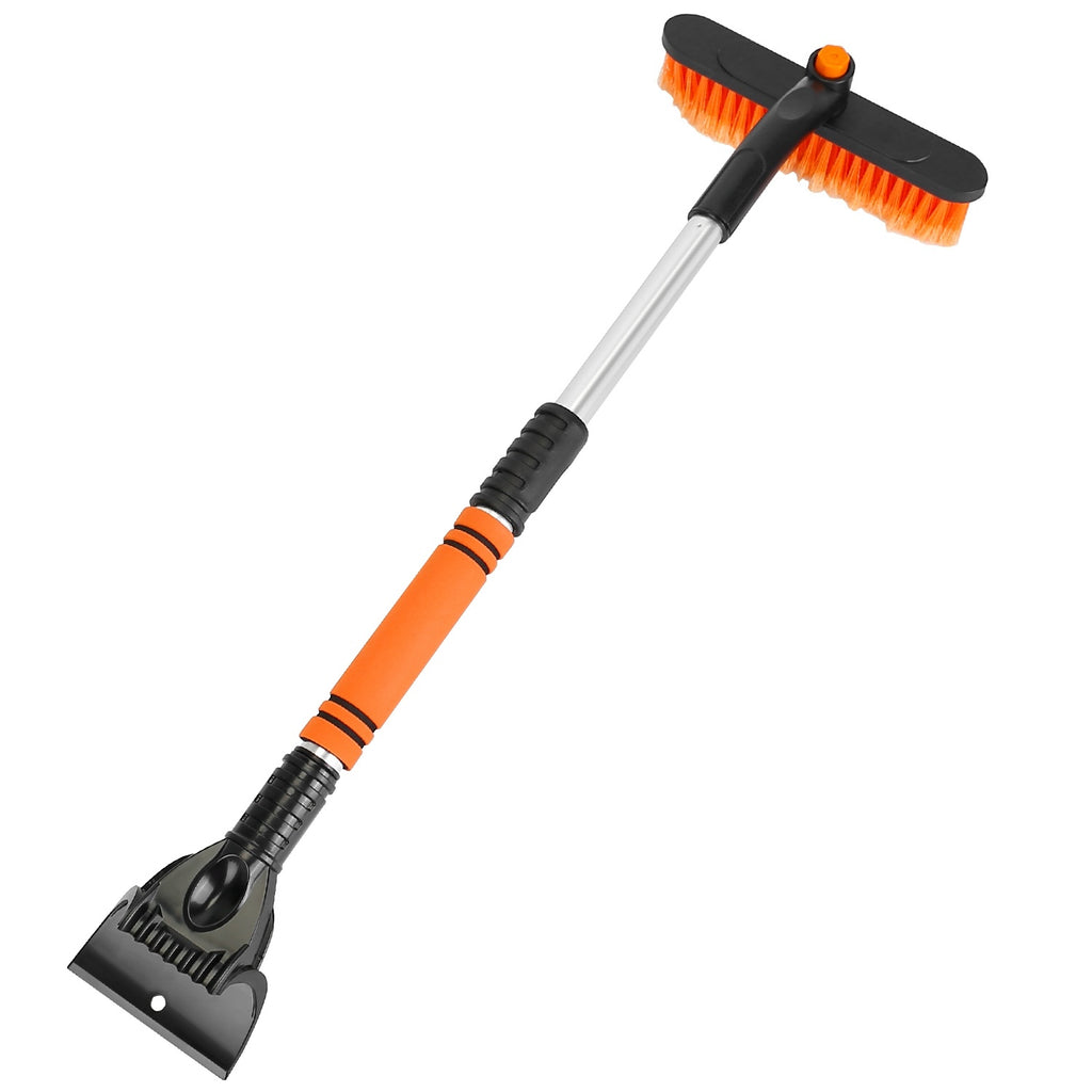 3 Color Options -- 1Pc 3 In 1 Windshield Ice Scraper Extendable Car Snow Removal Tool Telescoping Car Broom Snow Shovel Automobile Frost Removal