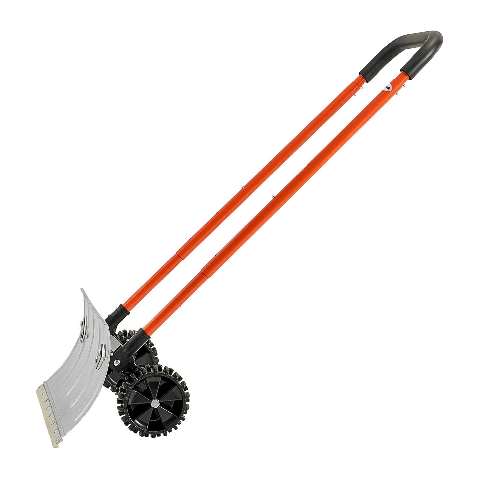 Winter Snow Pusher Shovel With Wheels 24 In Durable Metal Snow Plow For Driveway