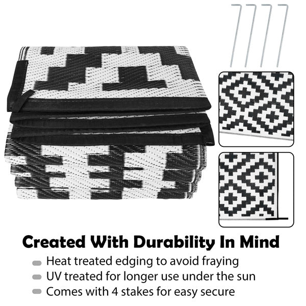 6 X 9ft Camping Carpet, Black And White,shipped From Amazon, Banned From Wal Mart, Not Shipped On Weekends