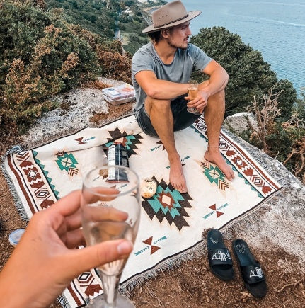 Portable Ramadan Vintage Picnic Mat, Bohemian Style Blanket, For Outdoor Picnic Camping