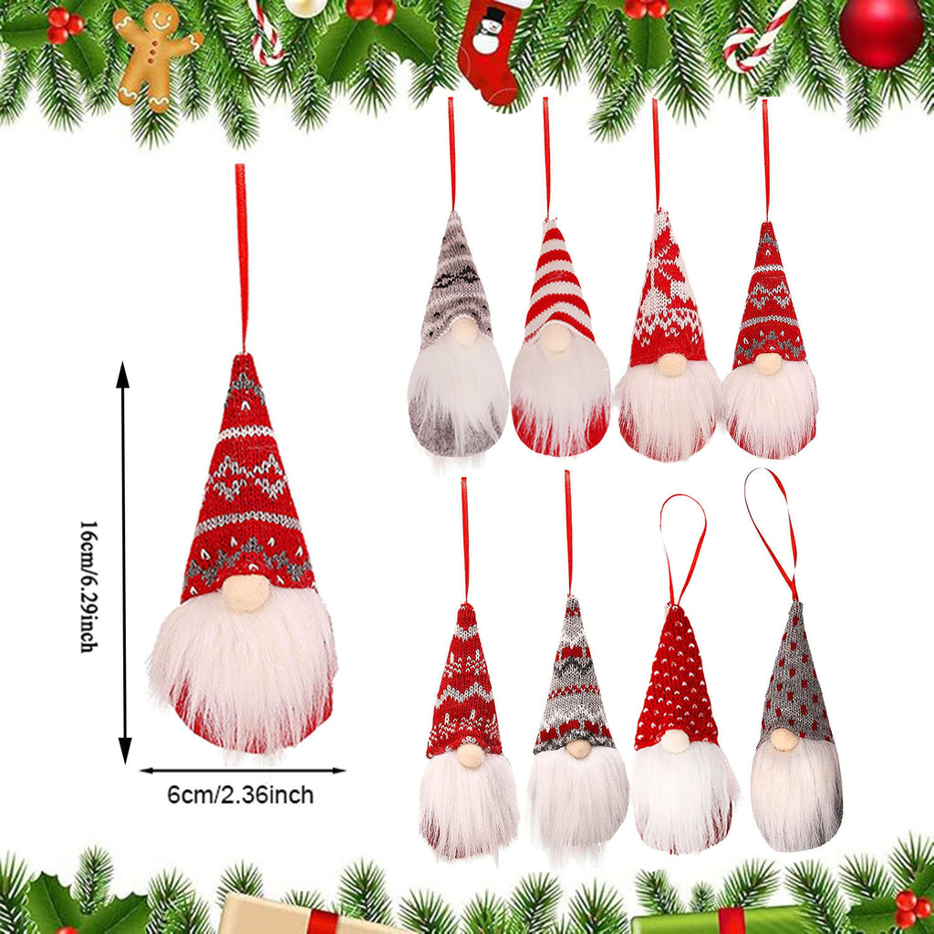 8 Packs Christmas Gnomes Ornaments Handmade Swedish Gnome Plush Xmas Tree Hanging Decorations Cute Scandinavian Santa Elf For Holiday New Year Home Decor