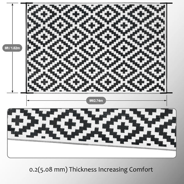 6 X 9ft Camping Carpet, Black And White,shipped From Amazon, Banned From Wal Mart, Not Shipped On Weekends