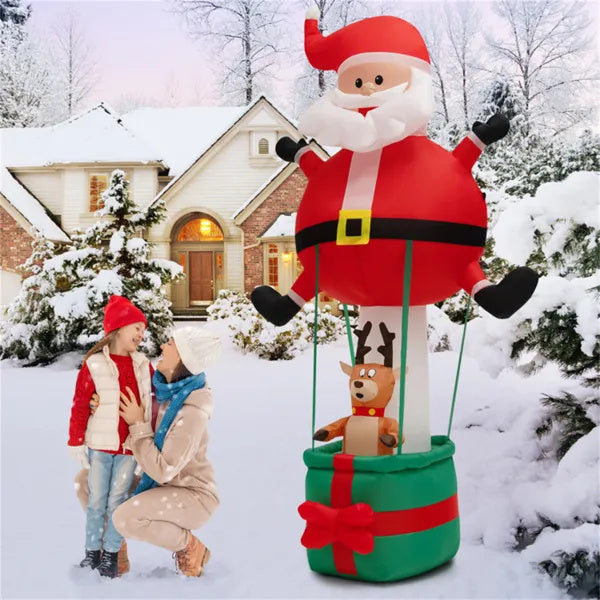8 Feet Christmas Decorations,Inflatable Santa Claus And Reindeer