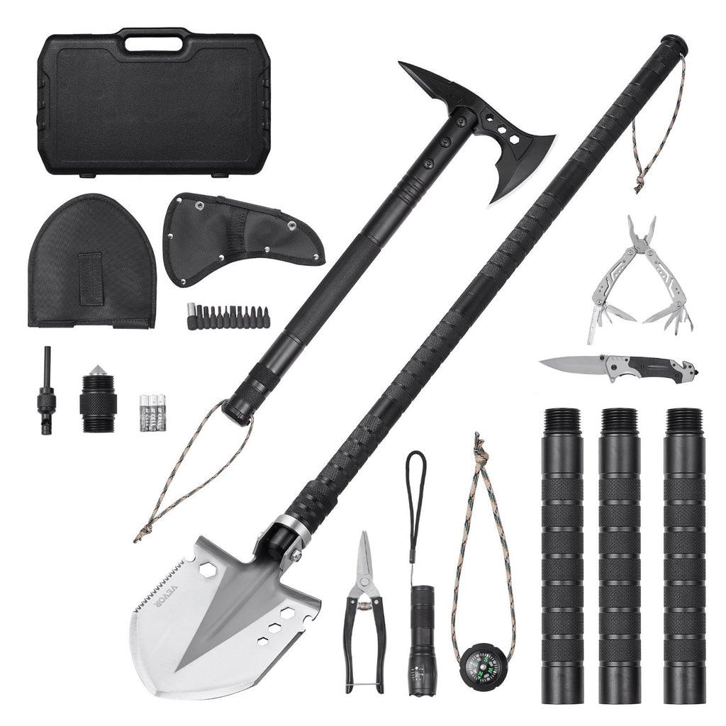 Survival Shovel Survival Axe 28-in-1 Camping Folding Shovels With Hatchet