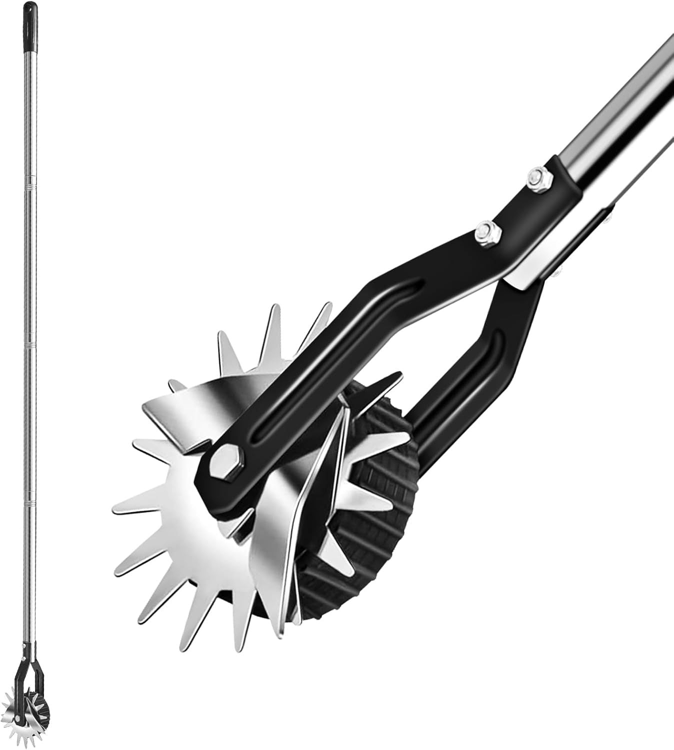 Wheel Rotary Edger, Sidewalk Manual Lawn Edger, Stainless Steel Handle, Adjustable Height -66.7Inch