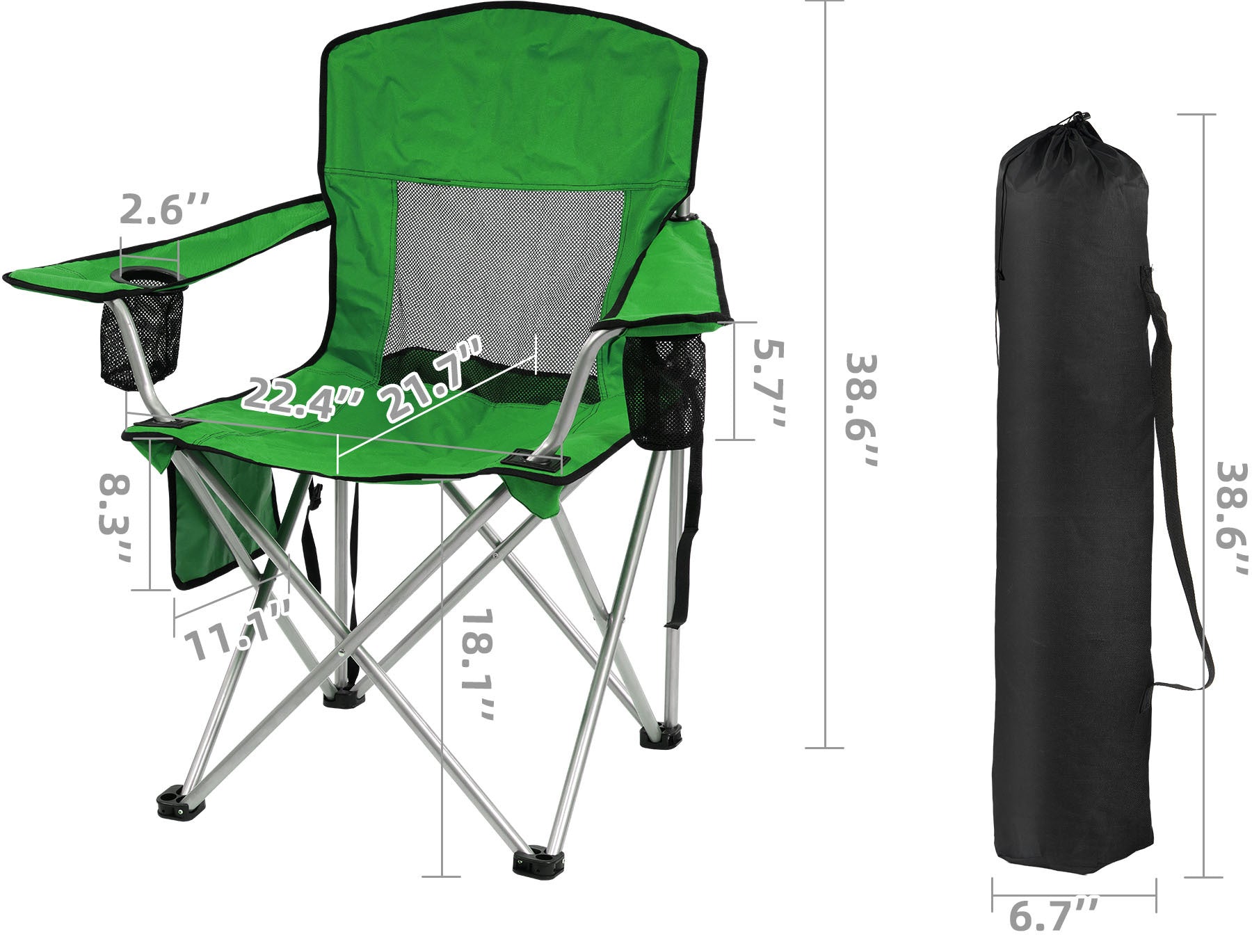 Only Supports Self Pickup  Camping Chair, Portable Folding Outdoor Chair With Armrests, Cup Holder And Carrying Bag, Foldable Chair For Camping, Beach And More. Multiple Colours