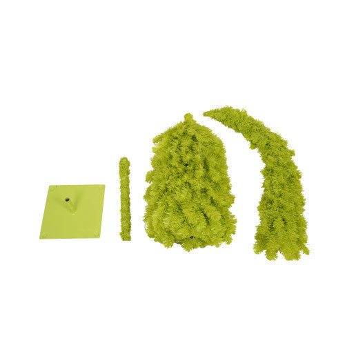 5FT Hinged Fir Artificial Fir Bent Top Christmas Tree, Xmas Tree Bendable Santa Hat Style Christmas Tree Holiday Decoration,400 Branch Tips,  LED Lights X-mas