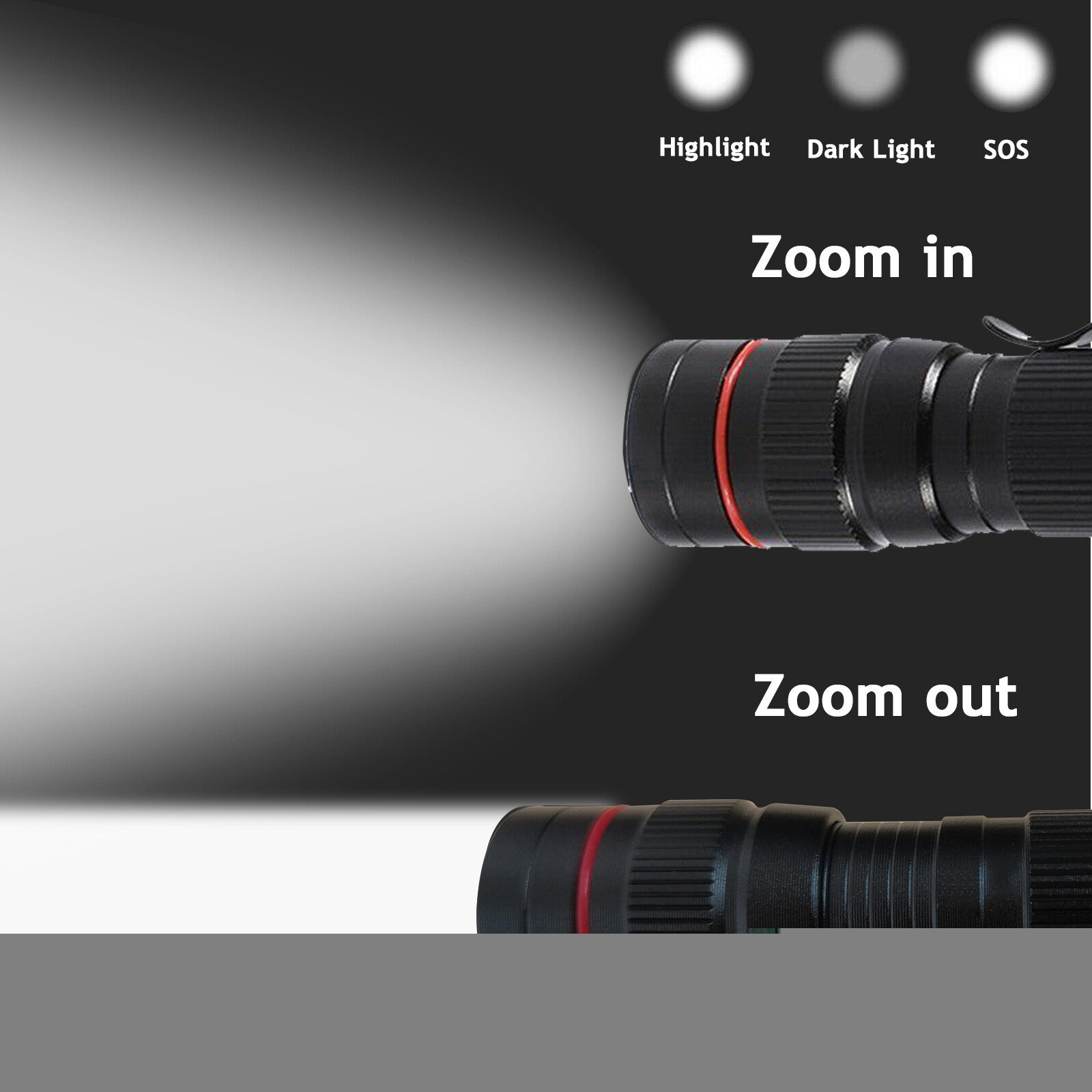 LED Military Flashlight USB Rechargeable Tactical Zoom Torch Most Powerful Mini Pen Light
