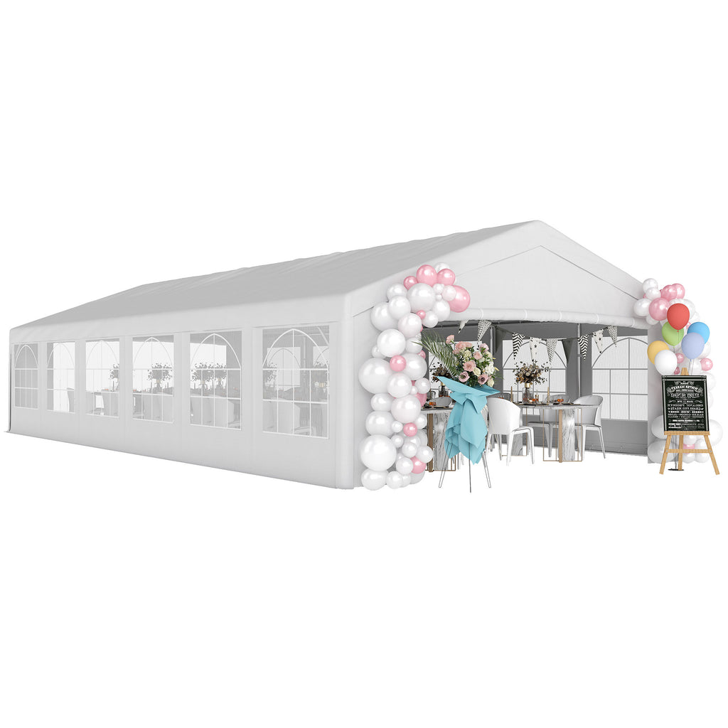 20' X 40' Large Wedding Tent With Removable Protective Sidewalls For Wedding And BBQ And Versatile Uses White