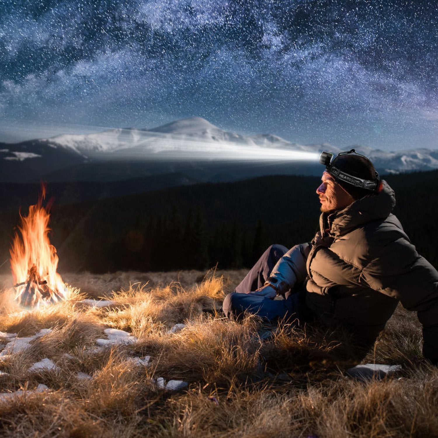 Rechargeable Headlamp 20000 Lumen LED Headlight 6 Modes Headlamp Flashlight For Camping Cycling Hiking Hunting Emergency