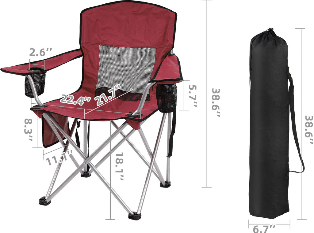 Only Supports Self Pickup  Camping Chair, Portable Folding Outdoor Chair With Armrests, Cup Holder And Carrying Bag, Foldable Chair For Camping, Beach And More. Multiple Colours