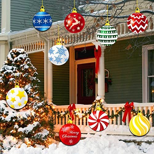 9Pcs Christmas Yard Signs With Stakes And Cords Christmas Balls Yard Signs Decorations For Outdoor Yard Porch Tree Lawn Decorations Xmas Party Decor-Ban On Selling On Amazon