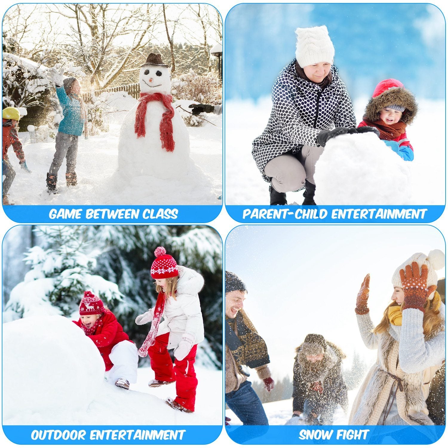 Set Of 15Pcs Winter Snowball Tool Kit Kids Snow Molds Outdoor Snow Beach Toys For Kids Toddlers Adults Snowman Snowflake Duck Dinosaur