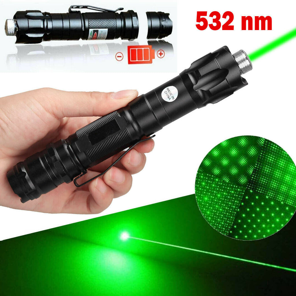 Green Laser Pointer USB Rechargeable Pen LED Flashlight Torch Visible Beam Lazer
